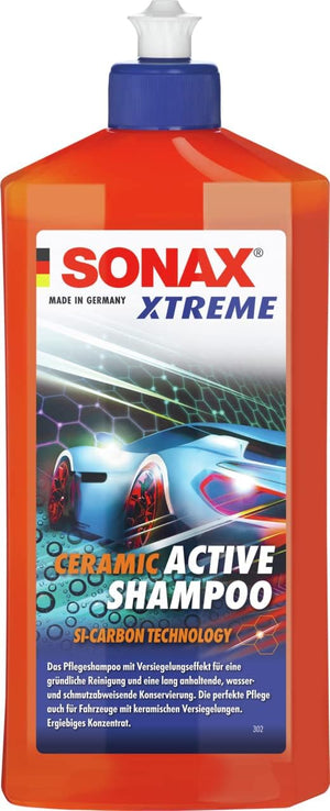 SONAX | XTREME Ceramic Active Shampoo | Pflegeshampoo mit Versiegelungseffekt für eine lang anhaltende, wasser- und schmutzabweisende Konservierung | 500 ml | Art-Nr.: 02592000