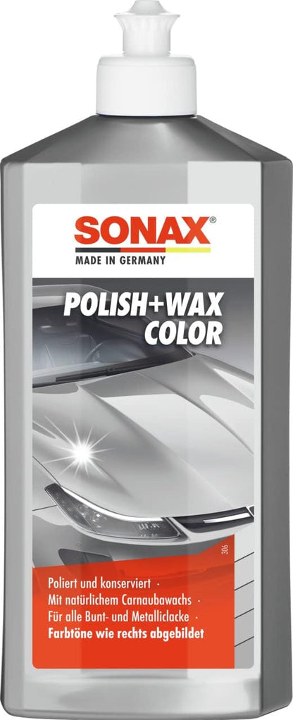 SONAX | Polish+Wax Color rot | Politur mit blauen Farbpigmenten und Wachsanteilen | 500ml | Art-Nr.: 02964000