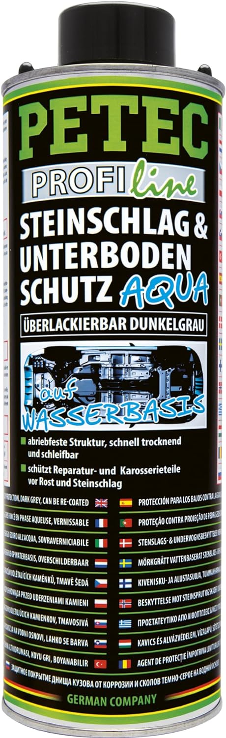 PETEC | Steinschlag & Unterbodenschutz | Wasserbasis | Überlackierbar Dunkelgrau | 1L