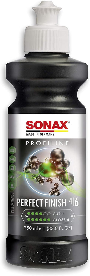 SONAX | PROFILINE Perfect Finish | Finishpolitur zum 1-stufigen Polieren von lokal ausgeschliffenen Lackschäden wie Staubeinschlüssen oder Läufern | 250ml | Art-Nr.: 02241410