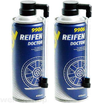 MANNOL | 2x Reifen-Reparatur-Spray | Pannenspray | Reifendichtmittel | 450ml | Art.-Nr.: 9906