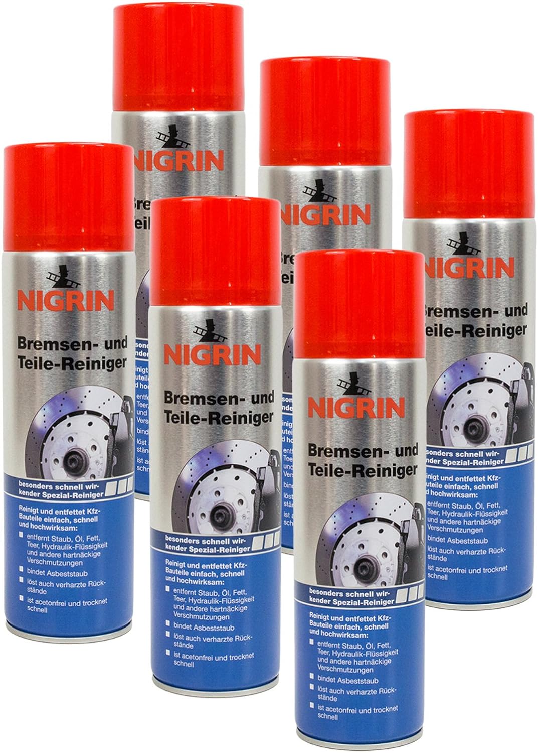 NIGRIN | 6x Bremsenreiniger | 500ml | Art.-Nr.: 74057