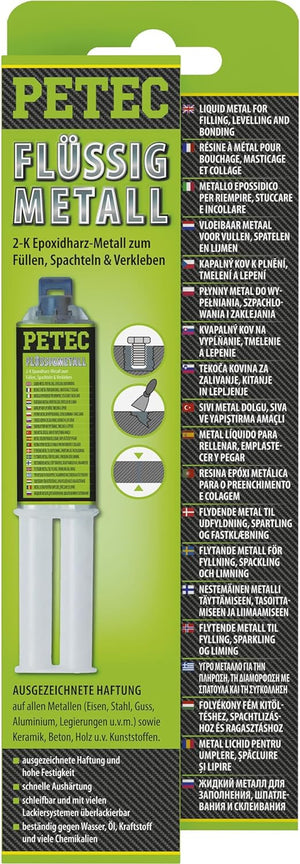 PETEC | Flüssigmetal | Metallspachtel | Spachtelmasse | 25ml