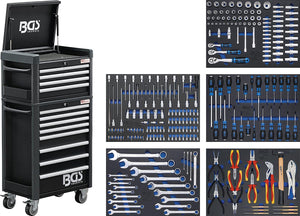 BGS | Werkstattwagen | Profi Standard Maxi | 12 Schubladen | mit 263 Werkzeugen | Art.-Nr.: 4088